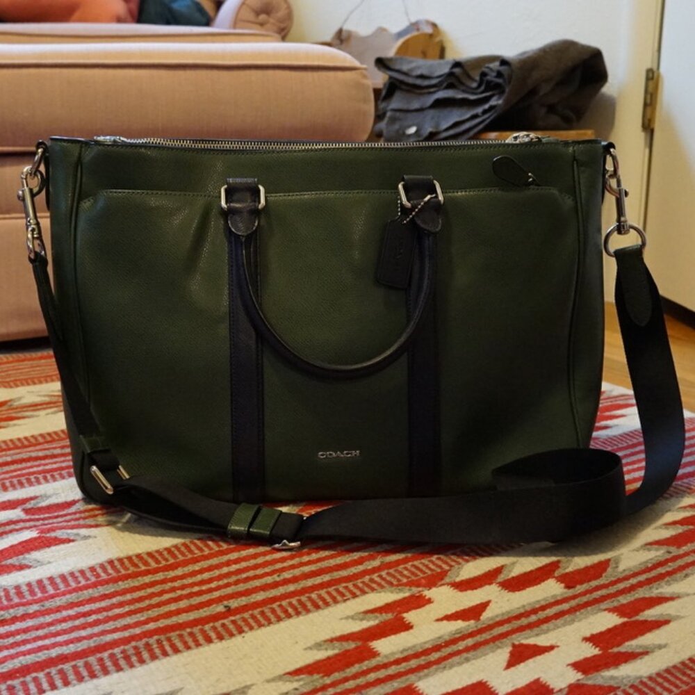 Beautiful Dark Green Coach Work or Day Bag in Like New Condition